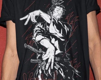 Vagabond T-shirt Musashi Miyamoto Matahachi Honiden Anime Manga Shirt All Size , Gift For Women and Man