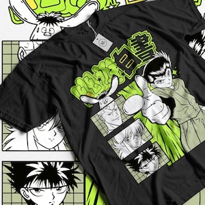 Unisex shirt, Yu Yu Hakusho Shirt, Yusuke, Kuwabara, Kurama, Hiei, T-shirt, Anime, Manga, Hakusho shirt, Anime , 90s anime