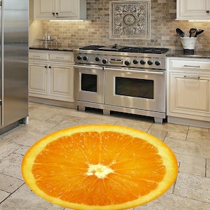 Orange Rug, Citrus Fruits Rug, Rug of Orange Slice, Orange, Round Rug, Colorful Rug, Cool Rugs, Decorative Rug, Printed Rug