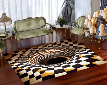 Vortex tapijt, psychedelisch tapijt, illusie tapijt, optische illusie tapijt, 3d-illusie tapijt, kleurrijk tapijt, coole tapijten, decoratief tapijt, bedrukt tapijt