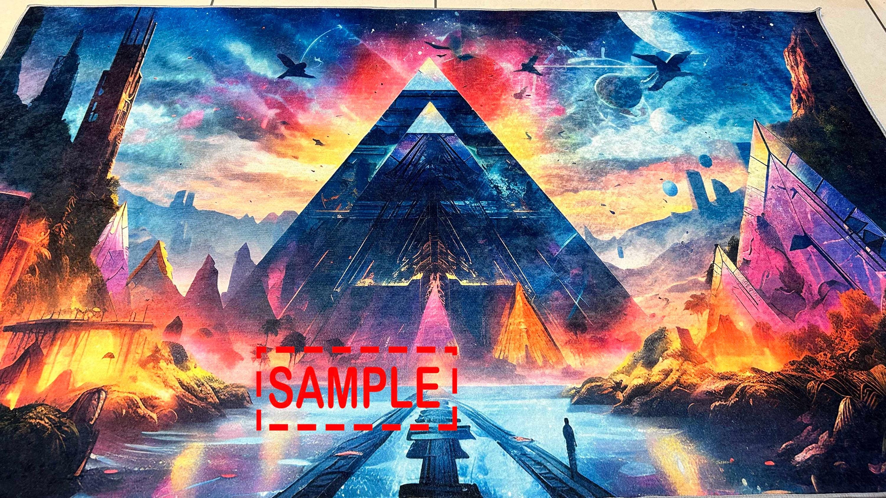 Cyberpunk Rug, Pyramid Rug, Cyberpunk Art, Cyberpunk Decor, Colorful ...