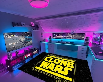 Star Wars-tapijt, Clonewars-tapijt, tapijt met Starwars-patroon, Star Wars Episode-tapijt, jeugdtapijten, kleurrijk tapijt, gamerkamerkleed, tapijt voor kinderen, bedrukt tapijt
