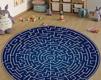 Doolhofkleed, labyrintkleed, rond tapijt, labyrint, het labyrint, Run Maze, doolhof, eenvoudig doolhof, kleurrijk tapijt, coole tapijten, decoratief tapijt, bedrukt tapijt