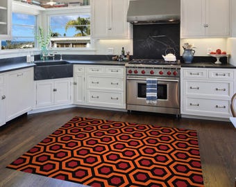 Zeshoekig tapijt, zakelijk tapijt, The Shining, theshining, kleurrijk tapijt, speelkleed, decoratief tapijt, tapijt voor gameruimtes, coole tapijten, bedrukt tapijt