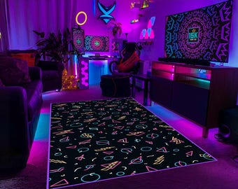 Flipperkast, Asteroids Arcade Rug, Arcade Rug, Tapijt voor Space Invaders, Tapijt voor Cosmic Bowling, Tapijt voor Bowling Center, Kleurrijk Tapijt, Gedrukt Tapijt