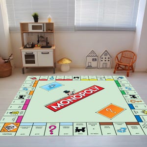 Tapis monopole, tapis de jeu de société monopole, tapis de jeu de société monopole, tapis familial personnalisé, tapis coloré, tapis de jeu, tapis décoratif, tapis de salle de jeux