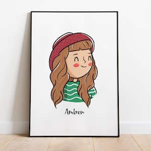 Digitale, op maat gemaakte, gepersonaliseerde illustratie. Enkel aangepast portret. Gepersonaliseerd cadeau/cadeau voor beste vrienden/valentijnsdag