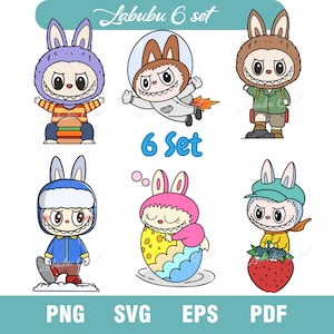 Labubu Digital Sticker Pack – Cute Monster Art for T-Shirts, Phone Cases, Mugs & DIY Projects. Digital Files Png, SVG, EPS, Pdf