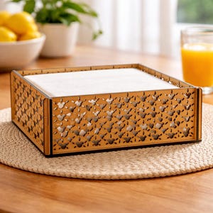 Handcrafted Mickey Napkin Holder in Choice of Maple Oak Cherry Walnut Sapele | Laser Cut Disney Design for Kitchen  Decor