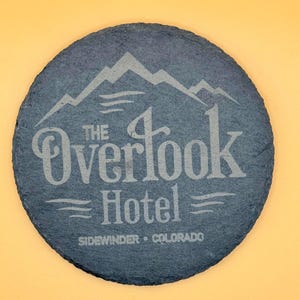 Set of 4 Slate Drink Coasters, Laser Engraved Coasters, Stephen King, The Shining, Overlook Hotel