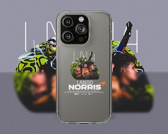 Clear Lando Norris F1 2025 | Clear Phonecase | Mclaren F1 Team | Land Norris Helmet| Motorsport fans | For iPhone's & Fits Samsung S21 |