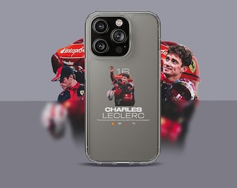 Clear Charles Leclerc F1 2025 | Clear Phonecase | Scuderia Ferrari F1 team | Charles Leclerc Helmet | For iPhone's & Fits Samsung S21 |