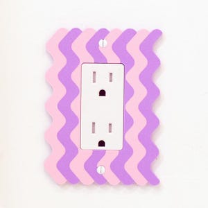 Wavy Stripe Switch Cover: Colorful Home Accent - Multi-Gang Sizes