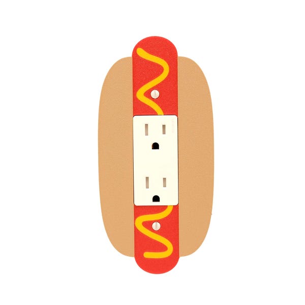 Hot Dog Light Switch & Outlet Cover – 3D Printed Switch Plate, Kawaii Hotdog Wall Plate, Fun Kitchen Decor, Playful Gift for Food Lovers