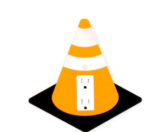 Traffic Cone Light Switch Cover: Playful Construction Decor