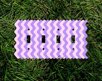 Wavy Stripe Switch Cover: Colorful Home Accent - Multi-Gang Sizes