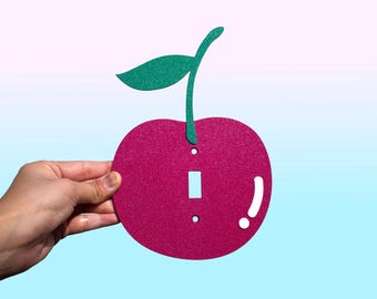 Cherry Switch Cover, Fruit Light Switch Plate, Red Cherry Charm, 3D Printed Wall Plate for Kitchen, Dining Room, Fruit-Inspired Home Décor