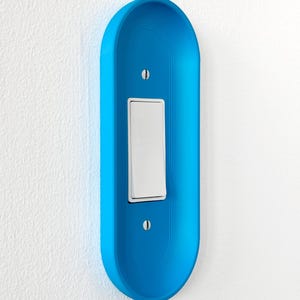 Capsule Modern Light Switch Cover – Vibrant Red, Green & Blue – Contemporary Wall Switch Plate for Multiple Styles | Rocker | Toggle |Duplex