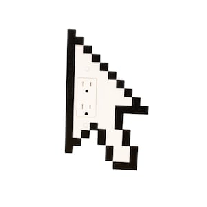 Pixel Cursor Light Switch Cover – 8 Bit Mouse Pointer Switch Plate, Retro Gamer Room Decor, Pixel Art Wall Accent, Minecraft Theme Decor