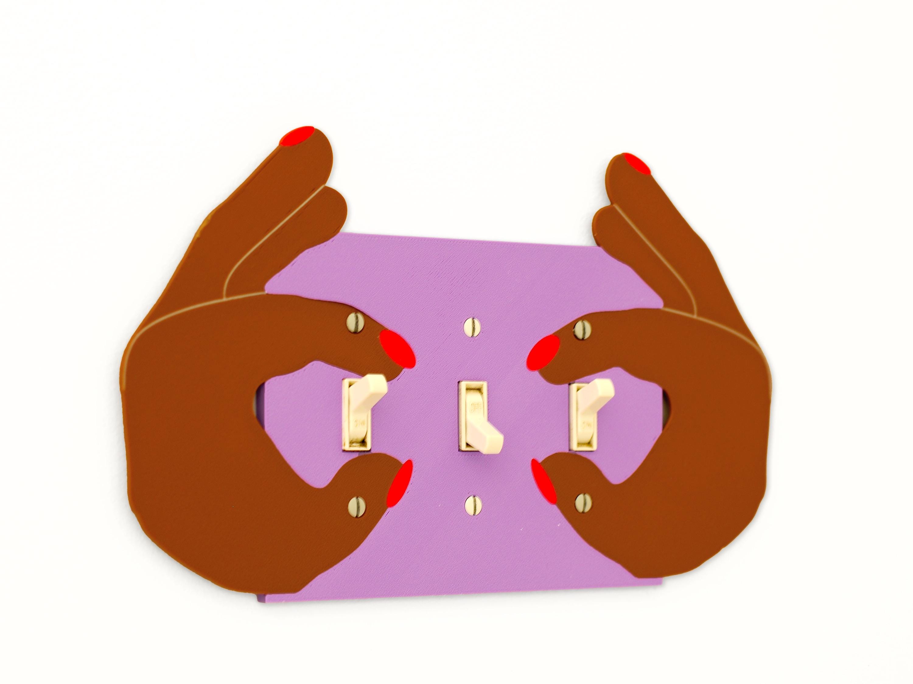 OK Hand Switch Cover – Playful Light Switch Plate in Beige or Brown Skin Tone | 3D Printed Wall Decor | Unique Toggle Cover for Fun Interior