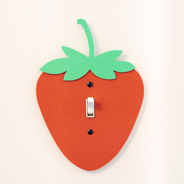 Strawberry Light Switch Cover, Fruit Wall Plate, Food Outlet Cover Textured Switch Plate, Playful Outlet Cover, 1 Gang Rocker Toggle Duplex
