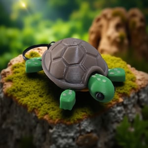 Articulated Turtle Keychain | 3D Printed PLA Filament | Cute & Playful Accessory | Perfect Gift for Turtle Lovers