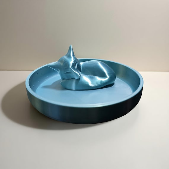 Sleeping Fox Ring Dish | 3D Printed PLA Jewelry Organizer | Cute Animal Decor | Perfect for Rings & Small Treasures