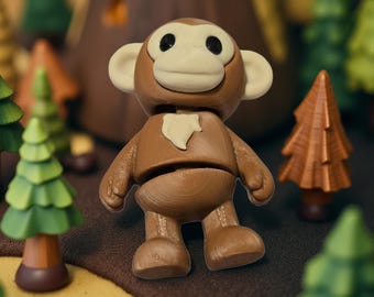 3D Printed Monkey Flexi Fidget Toy