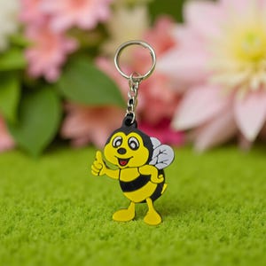 3D Printed Bee Keychain | Eco-Friendly PLA Filament | Cute Insect Accessory | Perfect Gift for Bee Lovers