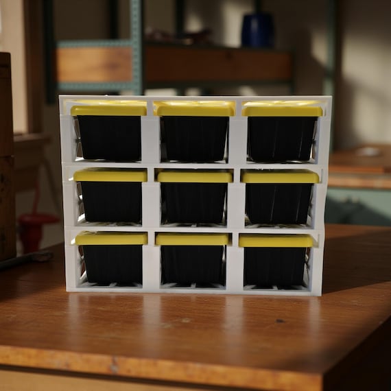Mini Desktop "HDx" Storage Totes with Rack