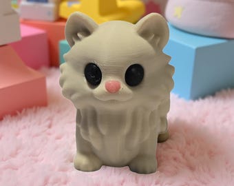 3D Printed Kitten Flexi Fidget Toy