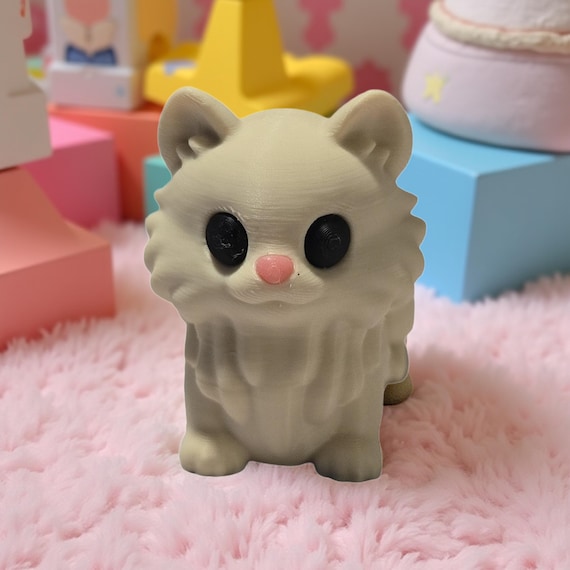 3D Printed Kitten Flexi Fidget Toy