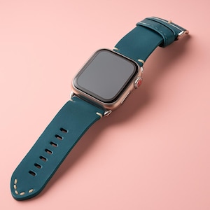 Handmade Top Grain Leather Band for Apple Watch Ultra 2 49mm 45mm 44mm 46mm – Men&#39;s Premium iWatch Strap for Series 9 8 7 6 SE