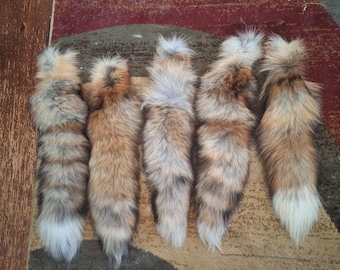 XXL red fox tail with white tip