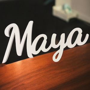 Custom Wooden Name Sign – Personalized Wood Word Decor, Name on Base, Custom Wall Art, Nursery & Home Decoration