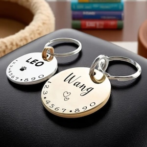 Custom Engraved Pet ID Tag: Personalized Dog Cat Collar Charm