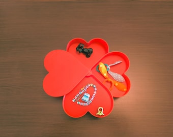Joyero apilable con forma de corazón (archivo STL): Organizador para impresión 3D