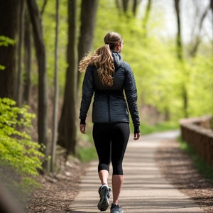 Dynamic Digital Art: Athletic Woman Walking - Inspirational Fitness Illustration