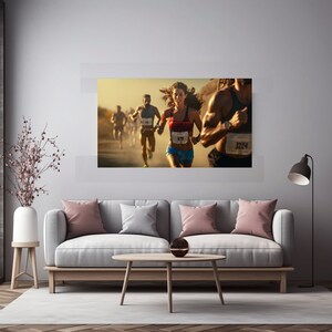 Capture the Thrill of Victory: Dynamic Runners in Action Girl Running Wall Art Print Sports Poster Girls Illustration Runner Gifts
