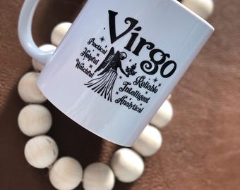 Virgo Sternzeichen Kaffeebecher Geschenkset | Astrologie Sternzeichen Tasse und Teelöffel