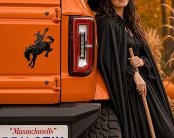 Witch on Horse Bronco Emblem | Halloween Tailgate Overlay | 3D Printed Ford Bronco Badge