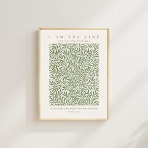 I Am The Vine You Are The Branches Printable Wall Art John 15:5 poster, Modern Scripture Art, Bible Verse Wall Art, Christian Home Decor