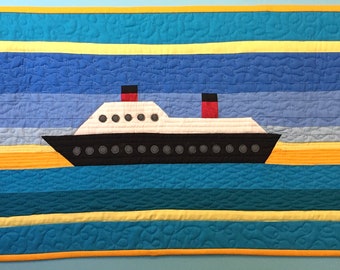 Cruise Ship Row/Mini Quilt/Wall Hanging Quilt Pattern - PDF Digital Download