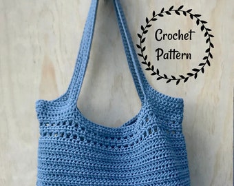 Crochet Pattern Beach Bag, Market Tote, Instant Download