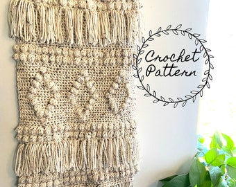 Crochet Pattern Boho Wall Hanging, Instant Download