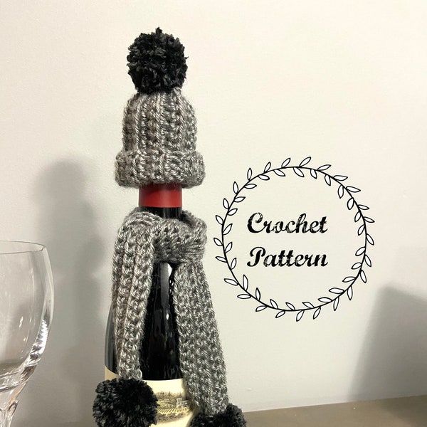 Crochet Pattern Wine Bottle Hat and Scarf