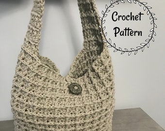 Crochet Pattern Market Bag, Beach Bag, Waffle Pattern