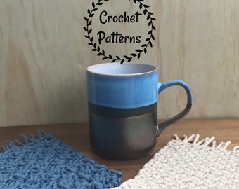 2 Crochet Patterns Mug Rug, Coasters, Instant Download