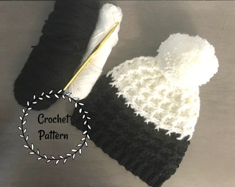 Crochet Hat Pattern, Waffle Beanie