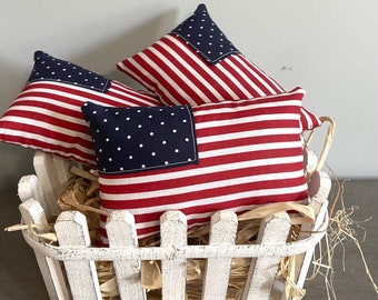 Flag Mini Pillows, Bowl Fillers, Tiered Tray, Set of 3